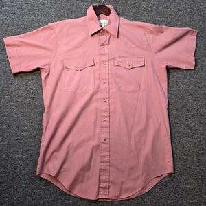 Silver Spur Western Shirt Mens 16.5 Mauve Pearl Snap Short Sleeve Cowboy Retro